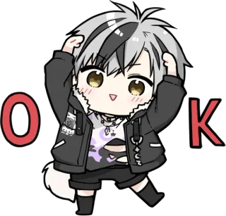 👌 ffd40c13 OK ok, schattig, anime, cartoon, feest telegram sticker