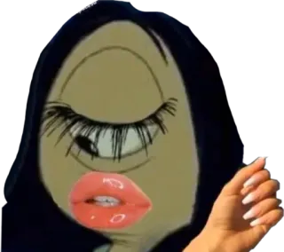👁 208157f1 cartoon, animation, surreal, funny, meme, lips, eyelashes telegram sticker