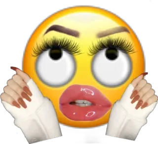 💅 4e1b137c emoji, face, beauty, meme, lips, eyelashes telegram sticker