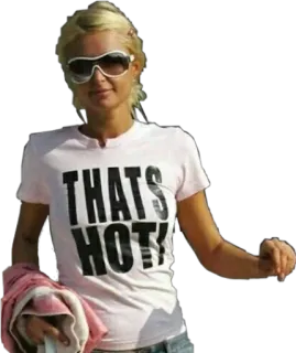 😍 64bb9a69 Paris Hilton THATS HOT paris hilton, thats hot, blonde, sunglasses telegram sticker