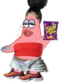 💅 7029f85f Patrick Star Spongebob Squarepants Takis Patrick Star, Takis, Spongebob, cartoon, meme, funny telegram sticker