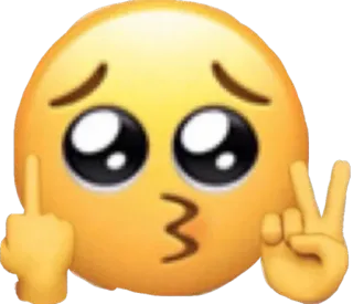 😰 b422411e emoji, middle finger, offensive, kiss, gesture telegram sticker