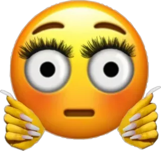 😳 c1de69d5 emoji, eyes, makeup, expression, yellow, face, reaction telegram sticker