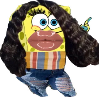 💅 cd45446c Spongebob Squarepants spongebob, cartoon, funny, meme, character, glamorous, woman telegram sticker
