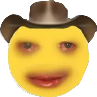 😭 e9235311 emoji, cowboy, hat, funny, internet meme, face telegram sticker