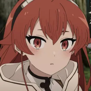 🥰 22cd713f Eris Boreas Greyrat Mushoku Tensei 애니메이션, 빨간 머리, 홍조, 에리스, 무직전생 whatsapp sticker