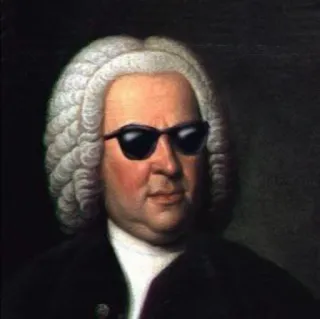 😎 4d139099 Bach Bach, compositeur, musique classique, lunettes de soleil, portrait, perruque whatsapp sticker