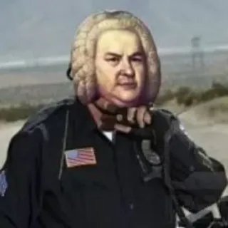 😐 8da3d44e humour, parodie, portrait, perruque, uniforme, officier, mème whatsapp sticker