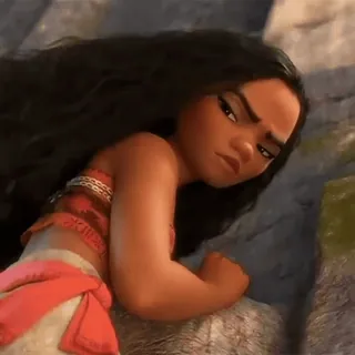 🌿 f3c9698e Moana โมอาน่า, ดิสนีย์, การ์ตูน, ตัวละคร, โกรธ, มุ่งมั่น, ภาพยนตร์ telegram sticker