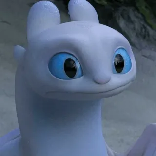 📍 3e9f9460 Light Fury How to Train Your Dragon rồng, trắng, dễ thương, ảo mộng, động vật telegram sticker