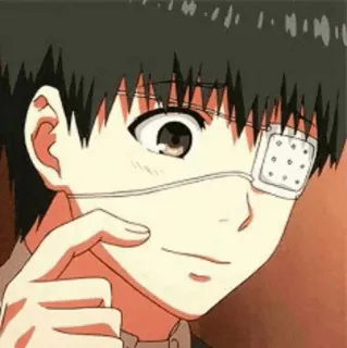 💉 06e71304 Ken Kaneki Tokyo Ghoul Аниме, Манга, Токийский гуль, Кен Канеки, Одноглазый гуль, Пластырь telegram sticker