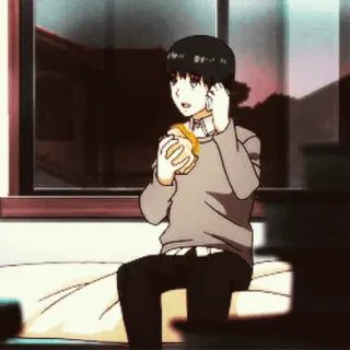 💉 505cef07 Аниме, Еда, Снэк, Персонаж, В помещении telegram sticker