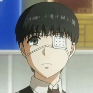 💉 925f9baf Ken Kaneki Tokyo Ghoul Аниме, Канеки, Токийский гуль, Персонаж, Повязка на глаз, Гуль telegram sticker