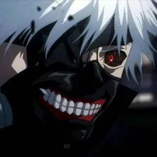 💉 be96bcf7 Ken Kaneki Tokyo Ghoul Аниме, Токийский гуль, Кен Канеки, Гуль, Маска, Ужасы, Темный telegram sticker