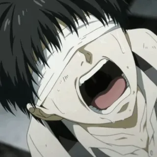 💉 e9ce599b Tokyo Ghoul Аниме, Манга, Слезы, Гуль, Хоррор telegram sticker
