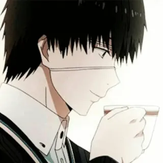 💉 ec568fef Аниме, Кофе, Портрет, Кен Канеки, Токийский гуль telegram sticker