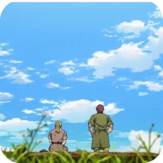 🌌 3b4073ba cielo, nuvole, paesaggio, natura, campo, cartone animato telegram sticker