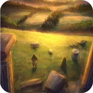 🌌 4dcc02d0 paesaggio, opera d'arte, campo, natura, colonne, persone telegram sticker