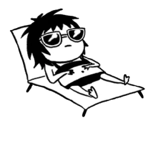 😎 355e8356 Sonnenbaden, Cartoon, Sonnenbrille, Strand, Entspannung, Sommer telegram sticker