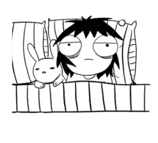 😐 d85abbe8 müde, erschöpft, Hase, Bett, ausgepowert, Manga, Anime telegram sticker