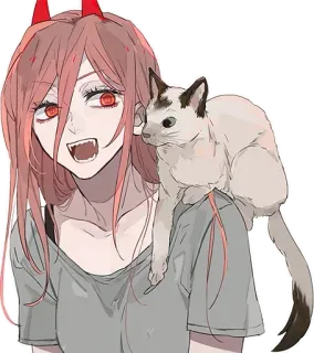 👀 990afbb3 Power Chainsaw Man Anime, Chainsaw Man, Power, Chat, Diable, Mignon, Dessin animé whatsapp sticker