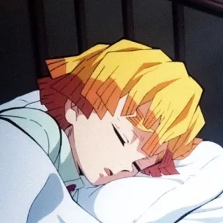 🌟 42882197 Zenitsu Agatsuma Demon Slayer Zenitsu, Anime, Schlafend, Demon Slayer, Charakter, Verschlafen, Cartoon telegram sticker