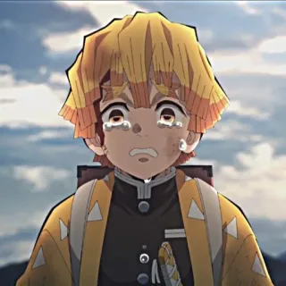 🌟 62c07421 Zenitsu Agatsuma Demon Slayer Anime, Demon Slayer, Zenitsu, Weinend, Charakter, Japanische Animation telegram sticker