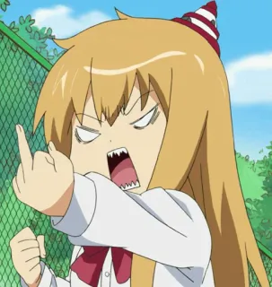 🖕 72e6095b Anime, Jari tengah, Kasar, Menyinggung, Kartun telegram sticker