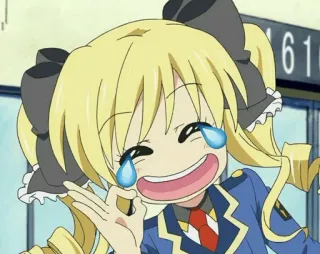 😂 7d4d8cd0 Anime, Lucu, Gadis, Menangis, Ceria, Seragam sekolah telegram sticker