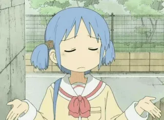 🤷‍♀ b1567d11 Anime, Gadis, Angkat bahu, Kartun, Lucu, Rambut biru telegram sticker