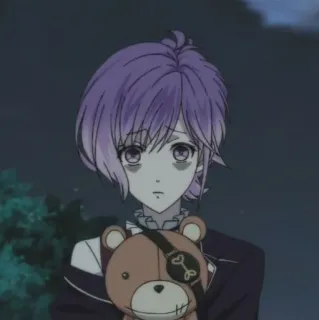 🧸 58b4ad78 Kanato Sakamaki Diabolik Lovers Anime, Vampir, Gothic, Karakter, Boneka, Rambut ungu telegram sticker