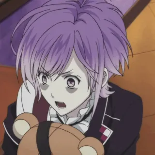 🧸 774878b3 Laito Sakamaki Diabolik Lovers Anime, Vampir, rambut ungu, Laito Sakamaki, Diabolik Lovers, Kartun telegram sticker