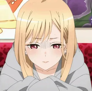 📓 28defef4 Marin Kitagawa My Dress-Up Darling Anime, Hoạt hình, Phụ nữ, Cô gái, Dễ thương, Lo lắng telegram sticker