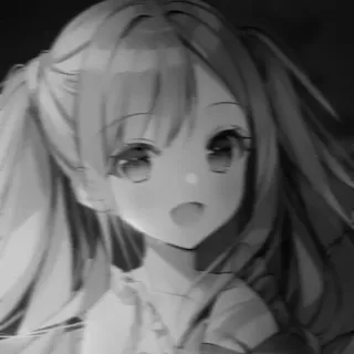 📓 57cc3f31 Anime, Manga, Hoạt hình, Chân dung, Cô gái, Thang độ xám telegram sticker