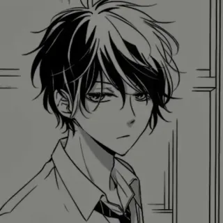 📓 777fb76a anime, manga, con trai, chân dung, minh họa telegram sticker