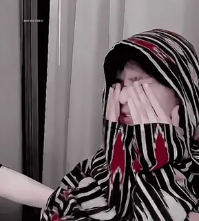 🥓 89a78ecc AND ALL FOR V personne, pleurer, triste, mains, voile whatsapp sticker