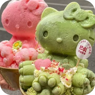 🫥 09f6a013 Hello Kitty hello kitty, sanrio, helado, kawaii, postre telegram sticker