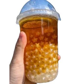 🫥 135f8bbf bebida, té, boba, estrellas, bebida, taza telegram sticker