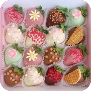 🫥 37639098 fresas, chocolate, postre, comida, dulces, golosinas telegram sticker