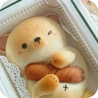 🫥 5e0bfc7f oso, pan, comida, lindo, salchicha, kawaii telegram sticker