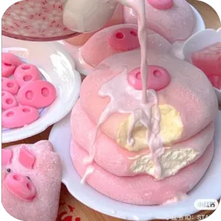 🫥 8c44d059 cerdo, postre, comida, lindo, rosa telegram sticker