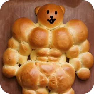 🫥 ebb39d84 pan, musculoso, oso, comida, panadería, humor telegram sticker