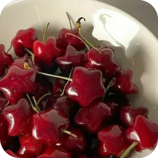 🫥 f68e9b6c cereza, fruta, comida, rojo, estrella, dulce telegram sticker