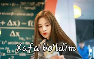 😔 478d5eb9 Xafa bo'ldim triste, menina, uzbeque whatsapp sticker