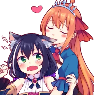 😻 3c8f5cde Anime, Nekomimi, Imut, Kasih sayang, Kawaii, Putri, Persahabatan telegram sticker