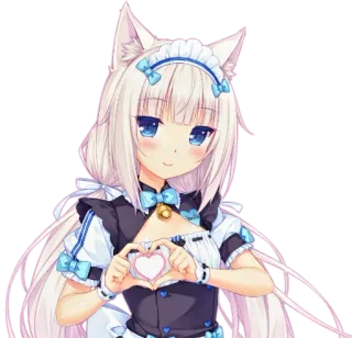 💗 a45d1c92 Anime, Gadis kucing, Pelayan, Lucu, Hati, Neko telegram sticker