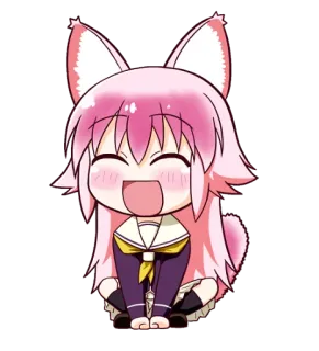 😸 cdf25143 Anime, Chibi, Kawaii, Lucu, Kartun, Manga, Rambut merah muda telegram sticker