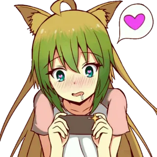 🤤 ce61946c Anime, Manga, Imut, Kawaii, Hati, Game, Neko, Gadis kucing telegram sticker