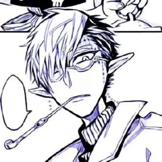 🫐 03959b4b Anime, Charakter, Manga, Porträt, Brille, Pfeife telegram sticker