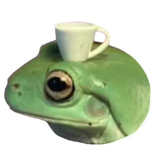 ❤️ cb67cde1 лягушка, чай, чашка, животное, мем, амфибия whatsapp sticker